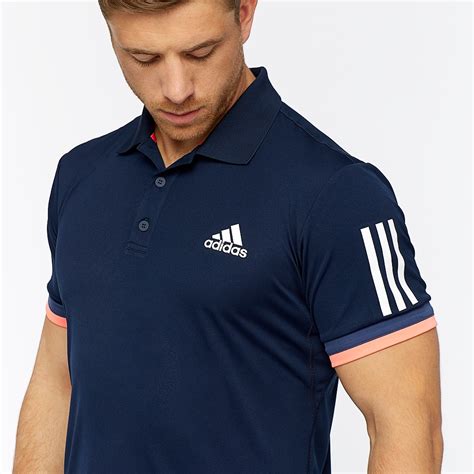 adidas black striped polo